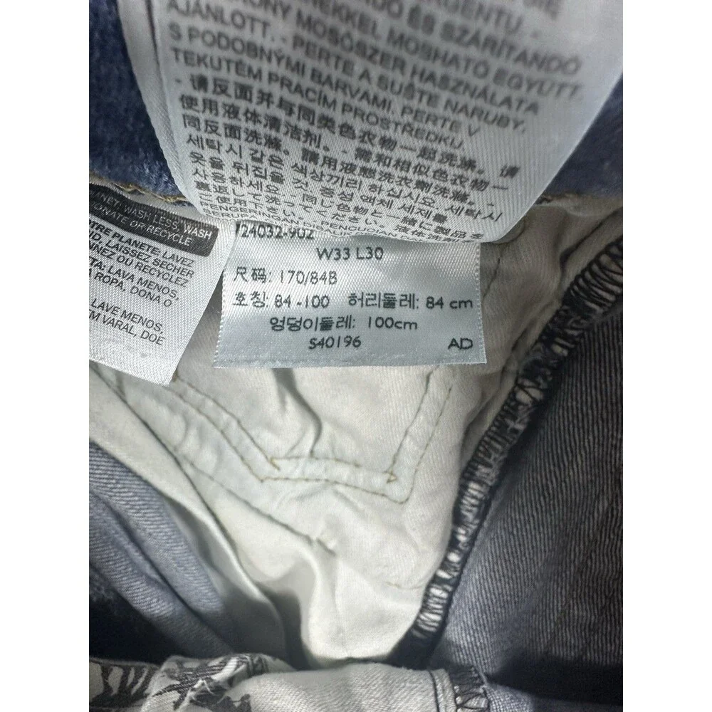 Levi’s 513 Slim Straight Jeans Mens 33x30 Blue Medium Wash Denim Fade